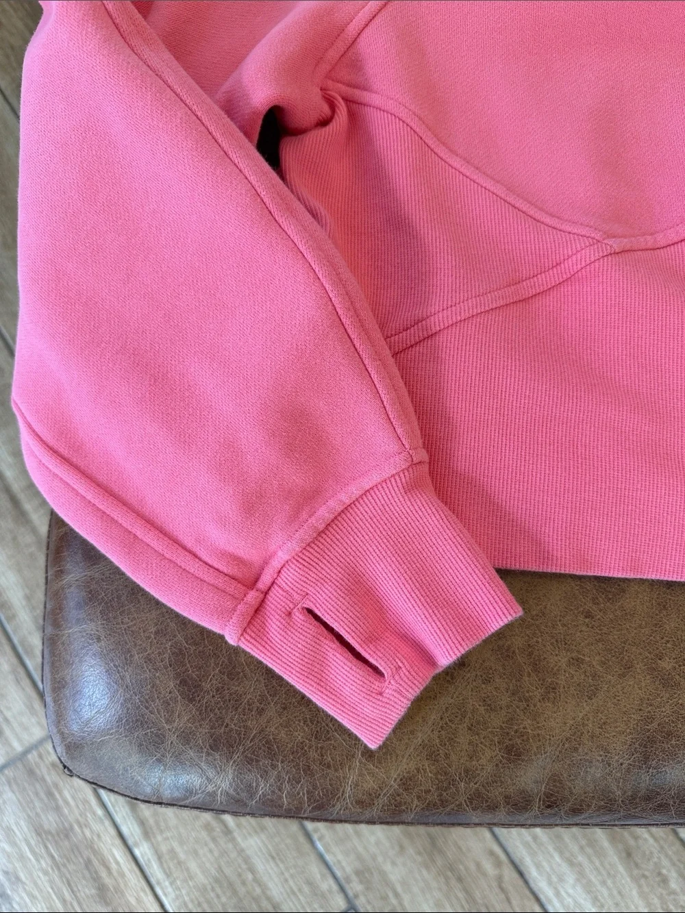 Lululemon Scuba Oversized Pullover Wordmark LOGO Sz XS/S Sakura Pink GRAPHIC